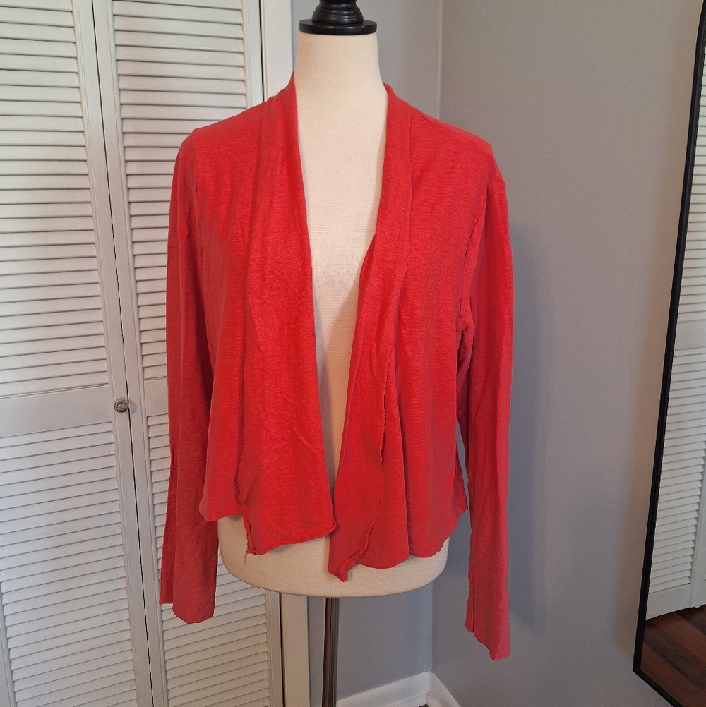 Cut Loose Coral Linen Blend Cardigan Sz XL *C6